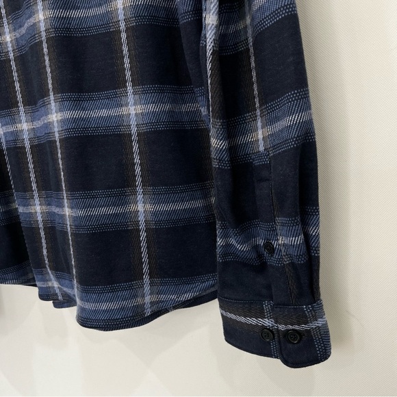 Express Blue Plaid Button-Up Shirt Flannel Comfy Soft Size Medium Long Sleeve - Picture 2 of 7
